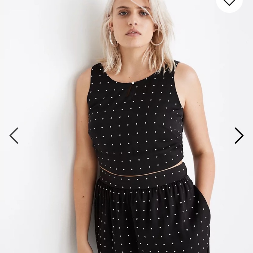 Madewell Crop Top in Grid Dot